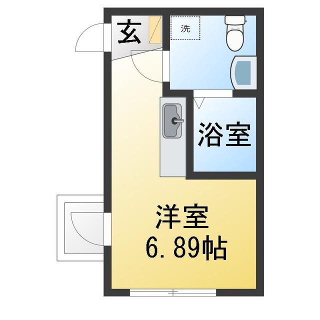 アベニール本厚木(ワンルーム/3階)の間取り写真