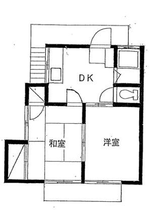 浜竹ユーホーム(2DK/2階)の間取り写真