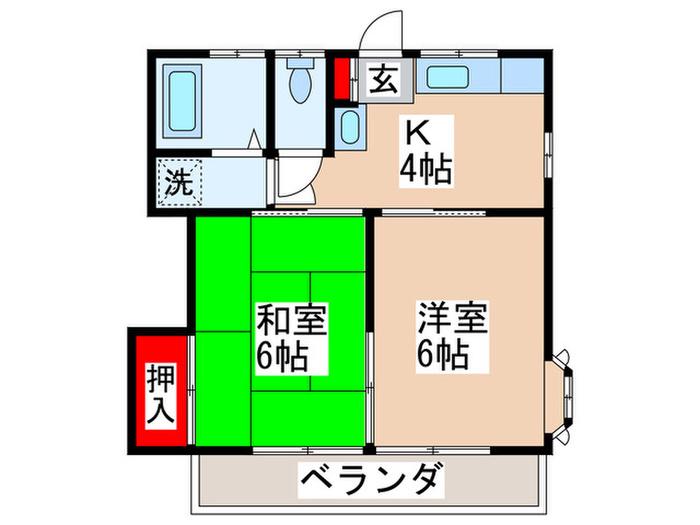 メゾンドマリアージュ(2K/1階)の間取り写真