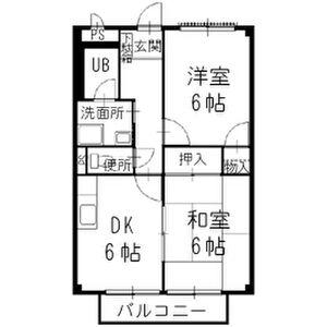 メゾン花月(2DK/2階)の間取り写真