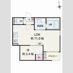 JACK SAMBANIV(1LDK/3階)の間取り写真