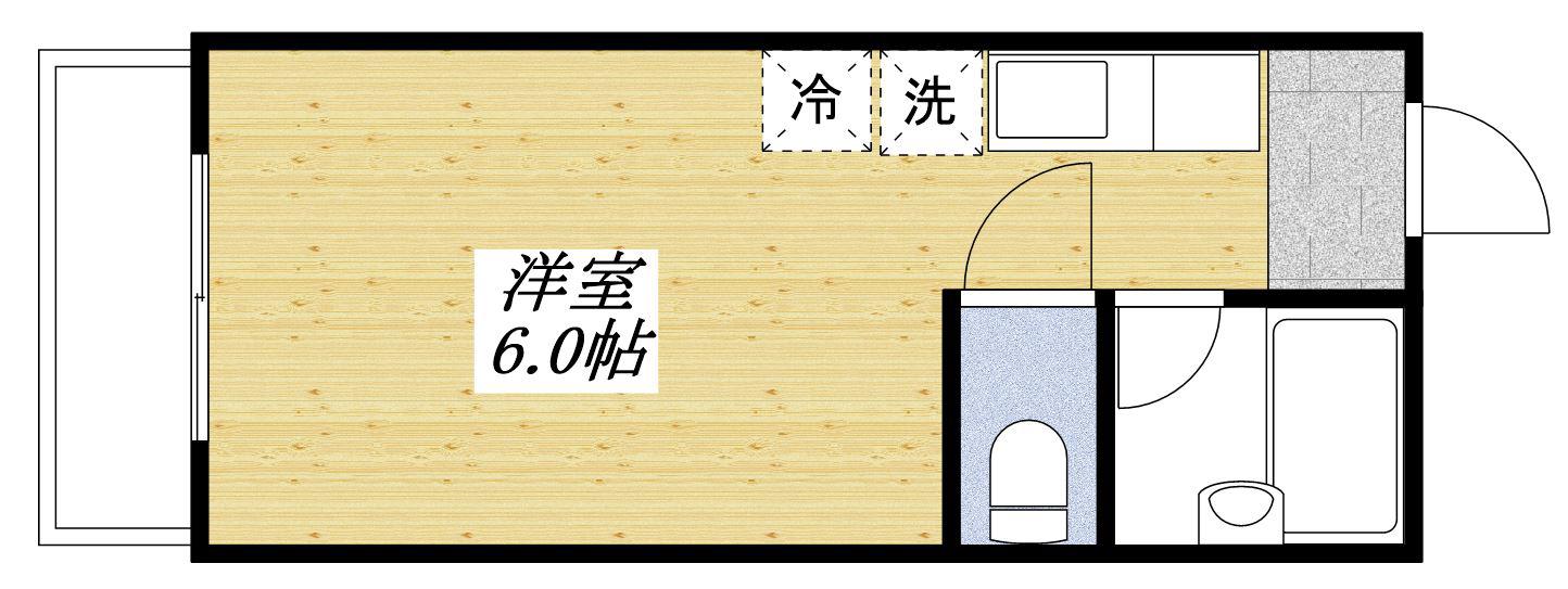 セントラルコーポクロッカス(1K/3階)の間取り写真