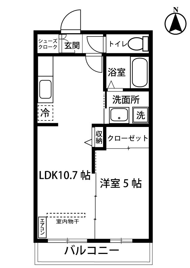 コモド・シティオ(1LDK/2階)の間取り写真