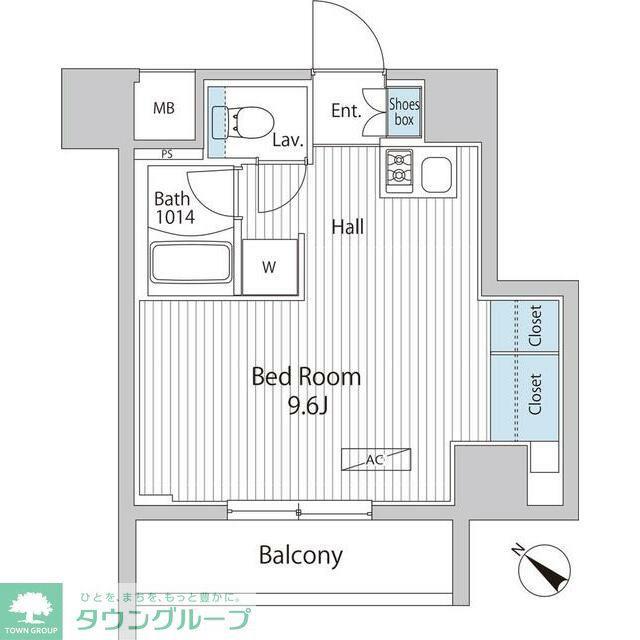 アレージュマン日本橋人形町(ワンルーム/8階)の間取り写真
