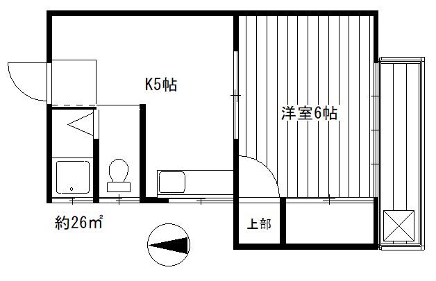 ミマツハウス(1K/2階)の間取り写真