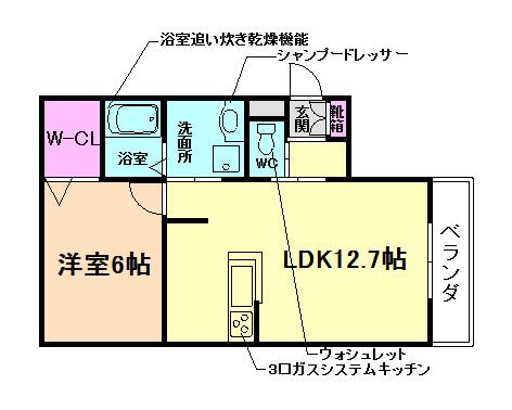 ロジェ・グランデュール(1LDK/1階)の間取り写真