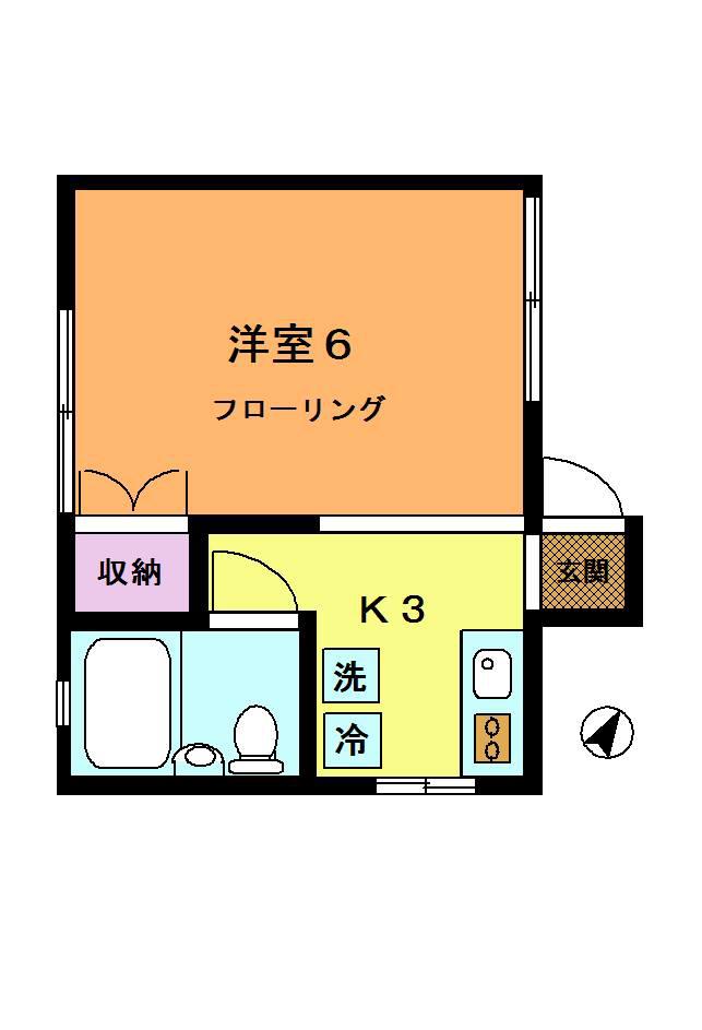 ホワイトルーム3284(1K/2階)の間取り写真