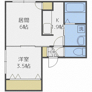 ORQUIDEA西線9条(1LDK/2階)の間取り写真