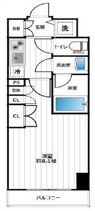 DIPS西川口(1K/5階)の間取り写真