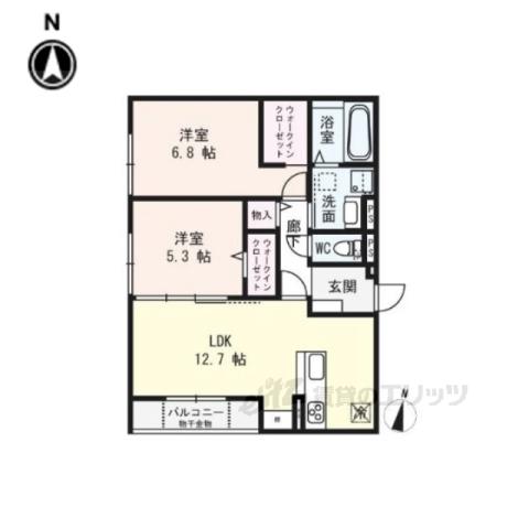 CASALIBERTYBALANCETH(2LDK/3階)の間取り写真