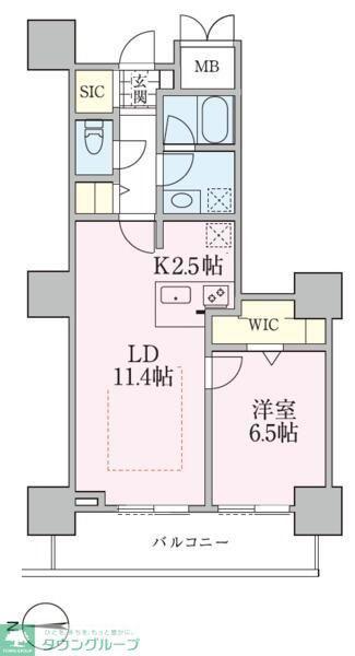 ロイヤルパークスタワー南千住(1LDK/15階)の間取り写真