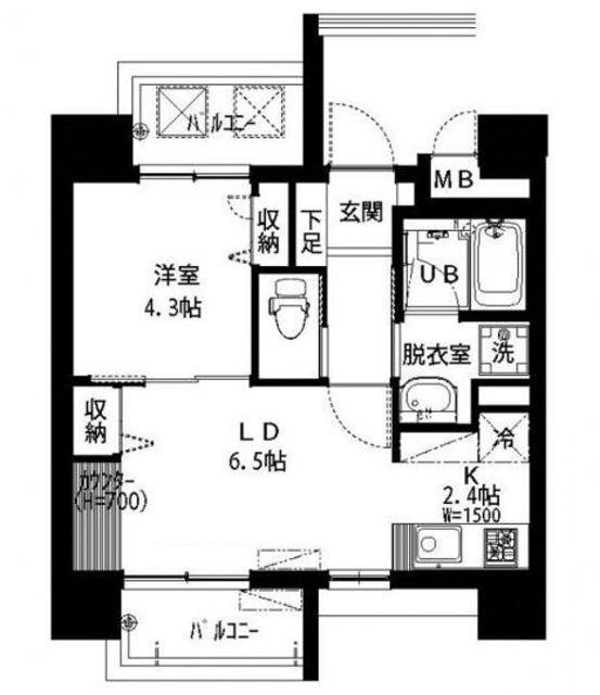 ブランシュール北町(1LDK/2階)の間取り写真