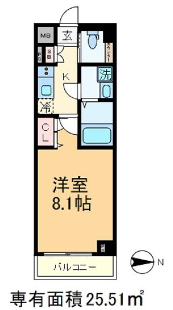 CREST TAPP東十条(1K/1階)の間取り写真