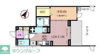 リベリオス相模大野壱番館(1LDK/1階)の間取り写真