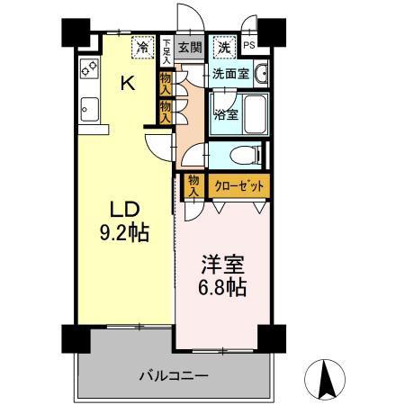 ガーデンハイツAIHARAIII(1LDK/3階)の間取り写真