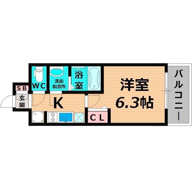 ファステート大阪イーストパーレス(1K/6階)の間取り写真