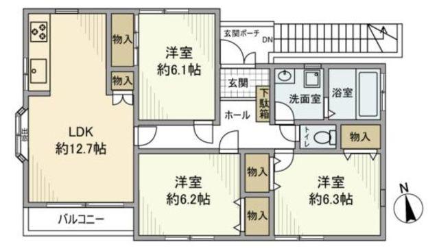 石神井町戸建(3LDK/2階)の間取り写真