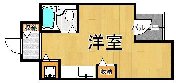 コメットマンション鴻池 B棟(ワンルーム/9階)の間取り写真