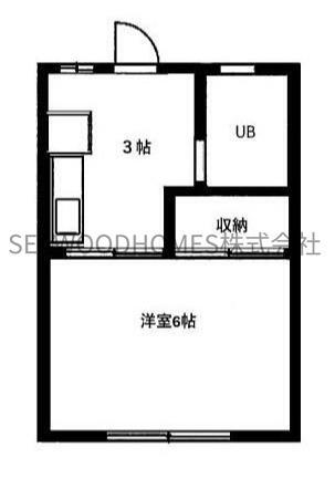 スペリオール平潟II(1K/2階)の間取り写真
