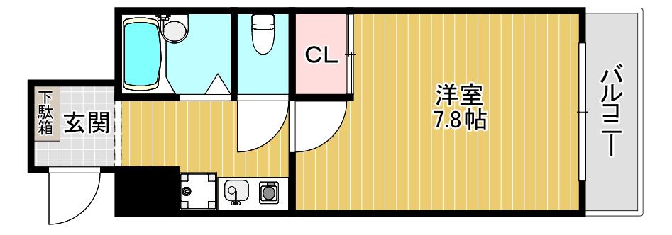 緑橋大発マンション(1K/4階)の間取り写真