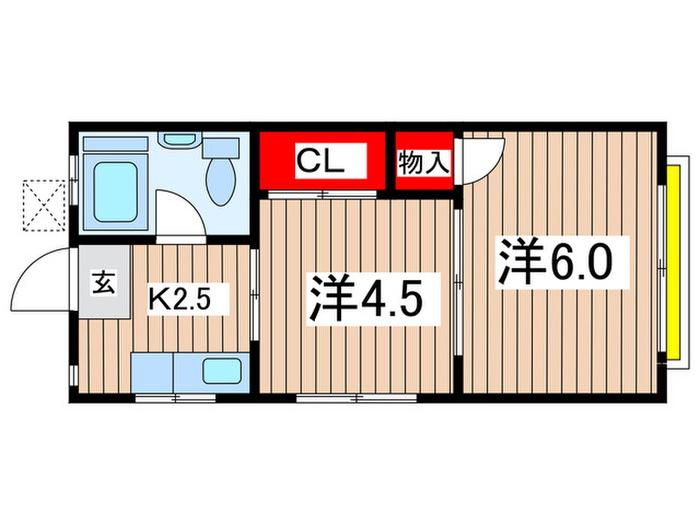 コーポ寿(2K/3階)の間取り写真