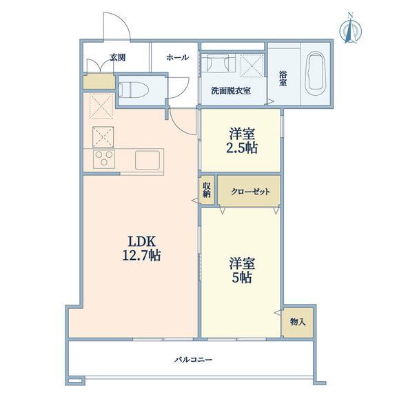 フォレストメゾンむさしの(2LDK/1階)の間取り写真