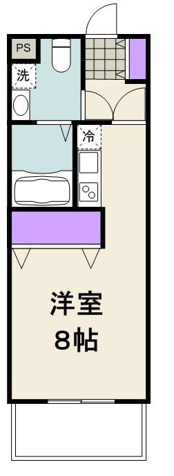 TKフラッツ草加(1K/3階)の間取り写真