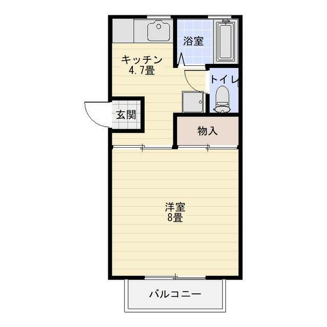 ルグナ鵠沼(1K/2階)の間取り写真