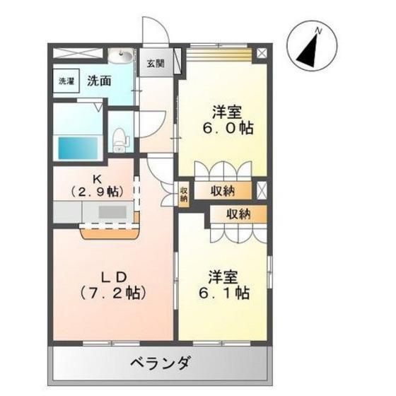 ツインクル・スターII(2LDK/1階)の間取り写真