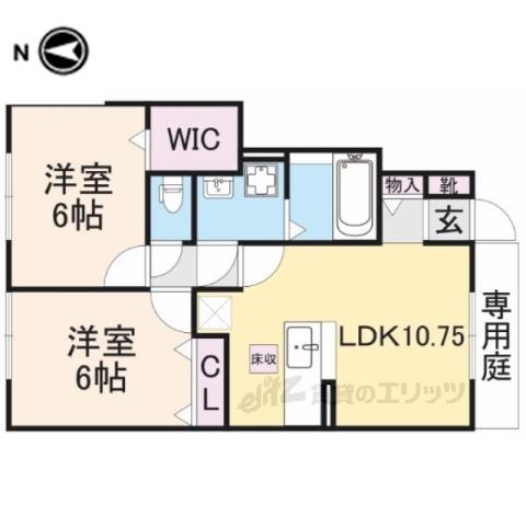 セゾン・サンパティーク(2LDK/1階)の間取り写真