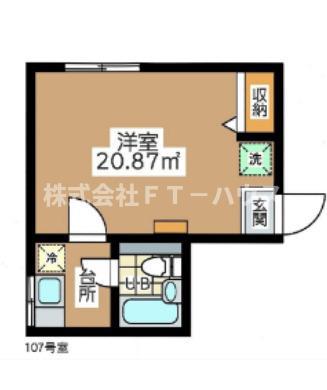 JLBグランエクリュ西船橋(1K/1階)の間取り写真