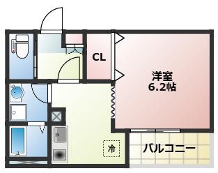足立区六町2丁目共同(1K/3階)の間取り写真