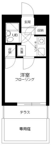プラザ常盤台(1K/1階)の間取り写真
