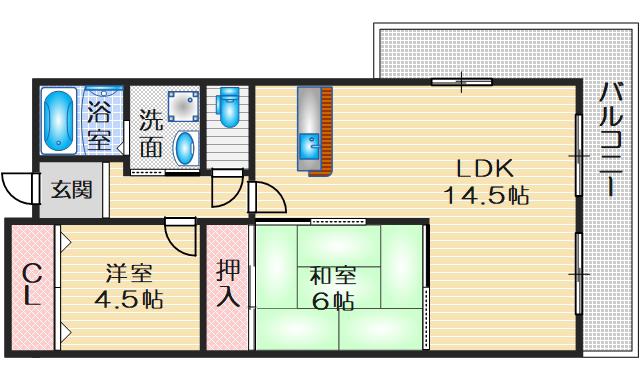 ジュエル曽根(3LDK/5階)の間取り写真