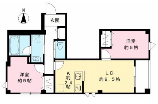 北品川テラス(2LDK/2階)の間取り写真