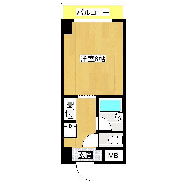 ハーバーメゾン弁天(1K/2階)の間取り写真