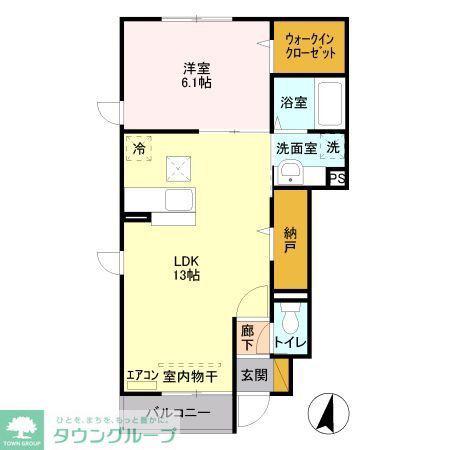 AO-SO(1LDK/1階)の間取り写真