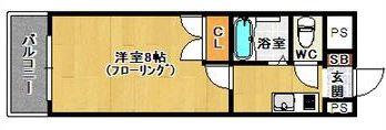 リファレンス住吉(1K/9階)の間取り写真