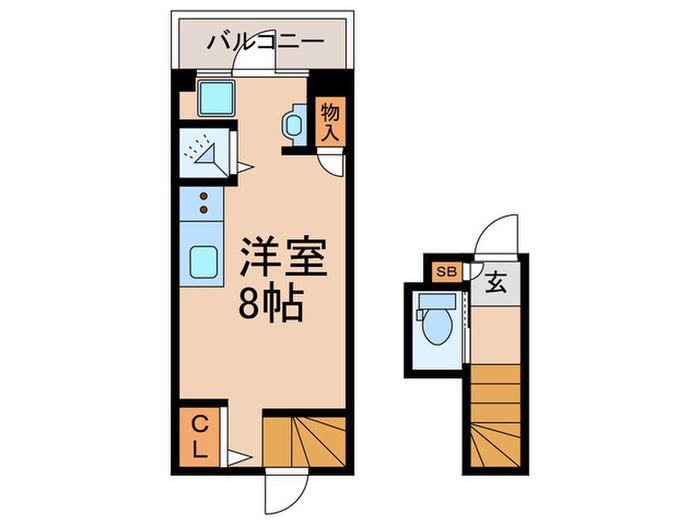 ロザリオときわ台(ワンルーム/3階)の間取り写真