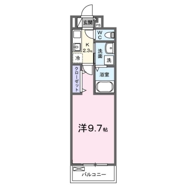 ヒカルサ静岡春日町(1K/3階)の間取り写真