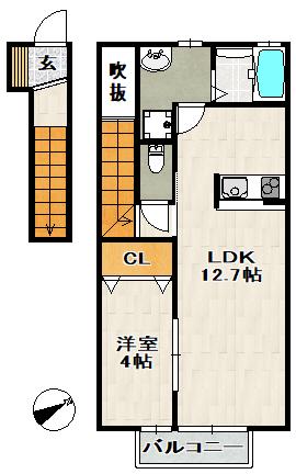 COPO.MARVELOUS(1LDK/2階)の間取り写真