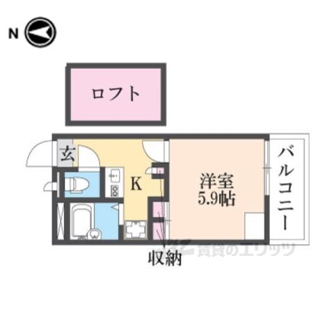 レオパレス武庫川(1K/3階)の間取り写真