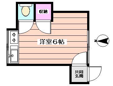 宝コーポ(ワンルーム/1階)の間取り写真