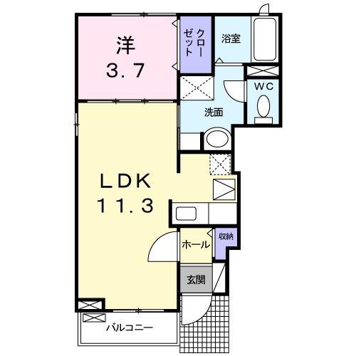 リアン 青葉(1LDK/1階)の間取り写真