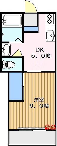 大岡山ハウジング(1DK/1階)の間取り写真