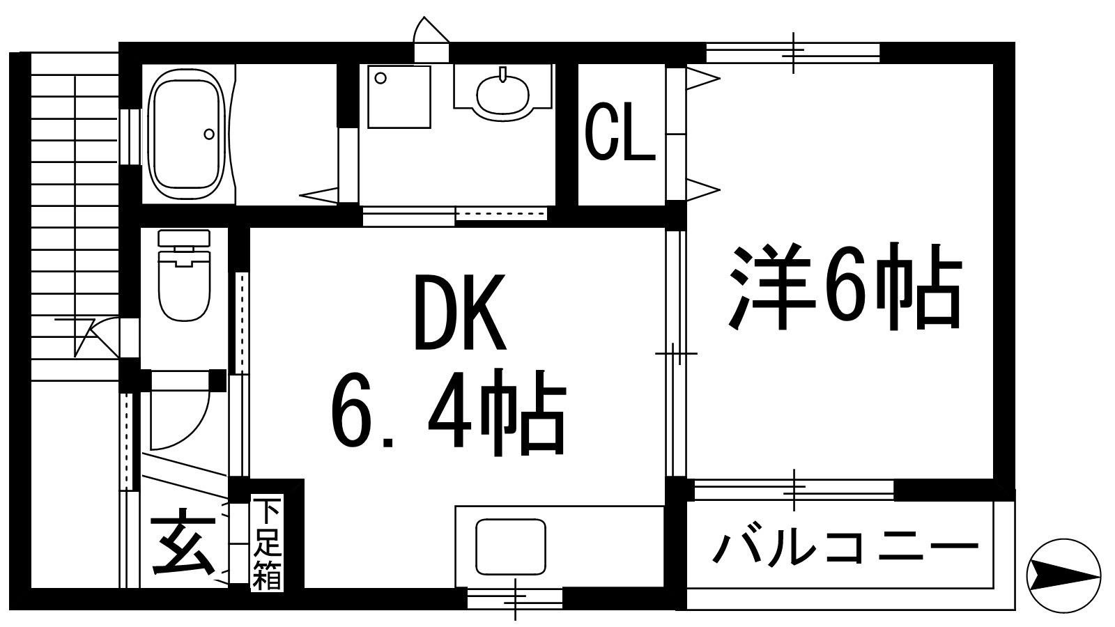 栄町ハイツ(1DK/2階)の間取り写真