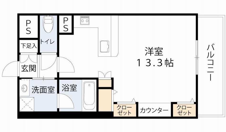 KAISEI梅田(1K/4階)の間取り写真