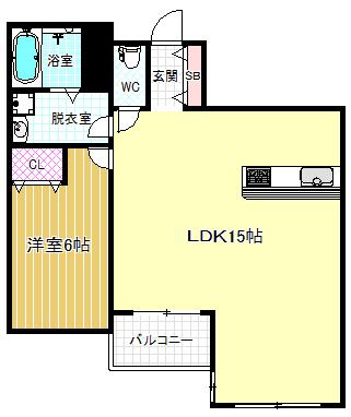リバープレイス梅田北(1LDK/11階)の間取り写真