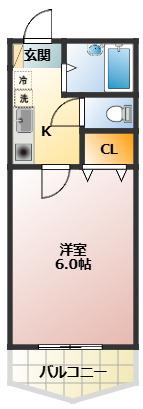 原田ビル(1K/4階)の間取り写真
