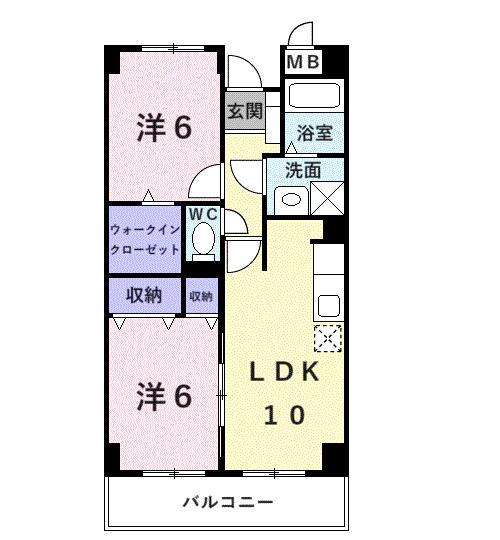 MALIBU GARDEN(2LDK/1階)の間取り写真